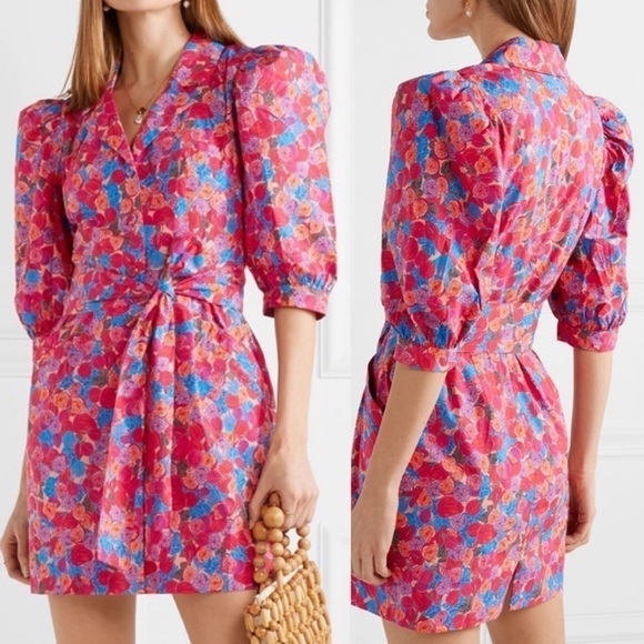 NWT LHD Casitas Printed Cotton Blend Poplin Mini Dress - Picture 1 of 13